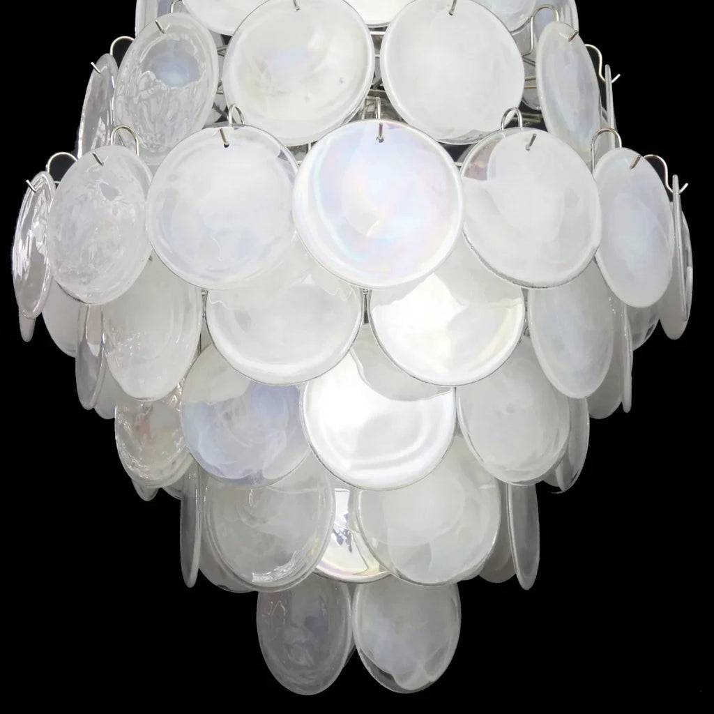 Huge Vintage Murano White Disks Chandelier product image