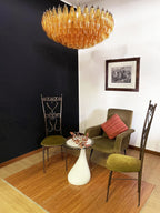Murano Poliedri Faceted Amber Glass Chandelier product image