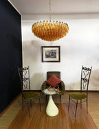 Murano Poliedri Faceted Amber Glass Chandelier product image