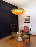 Murano Poliedri Faceted Amber Glass Chandelier product image