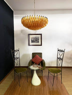 Murano Poliedri Faceted Amber Glass Chandelier product image