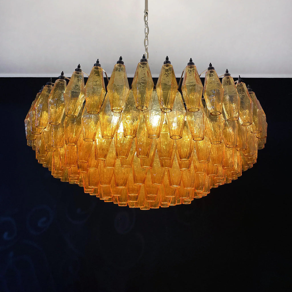 Murano Poliedri Faceted Amber Glass Chandelier product image