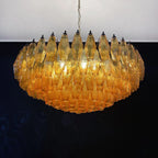 Murano Poliedri Faceted Amber Glass Chandelier product image