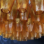 Murano Poliedri Faceted Amber Glass Chandelier product image