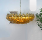 Murano Poliedri Faceted Amber Glass Chandelier product image