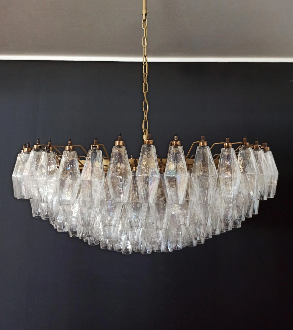 Murano Poliedri Faceted Transparent Glass Chandelier product image