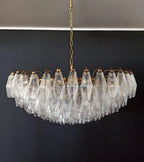 Murano Poliedri Faceted Transparent Glass Chandelier product image