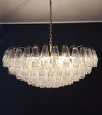 Murano Poliedri Faceted Transparent Glass Chandelier product image