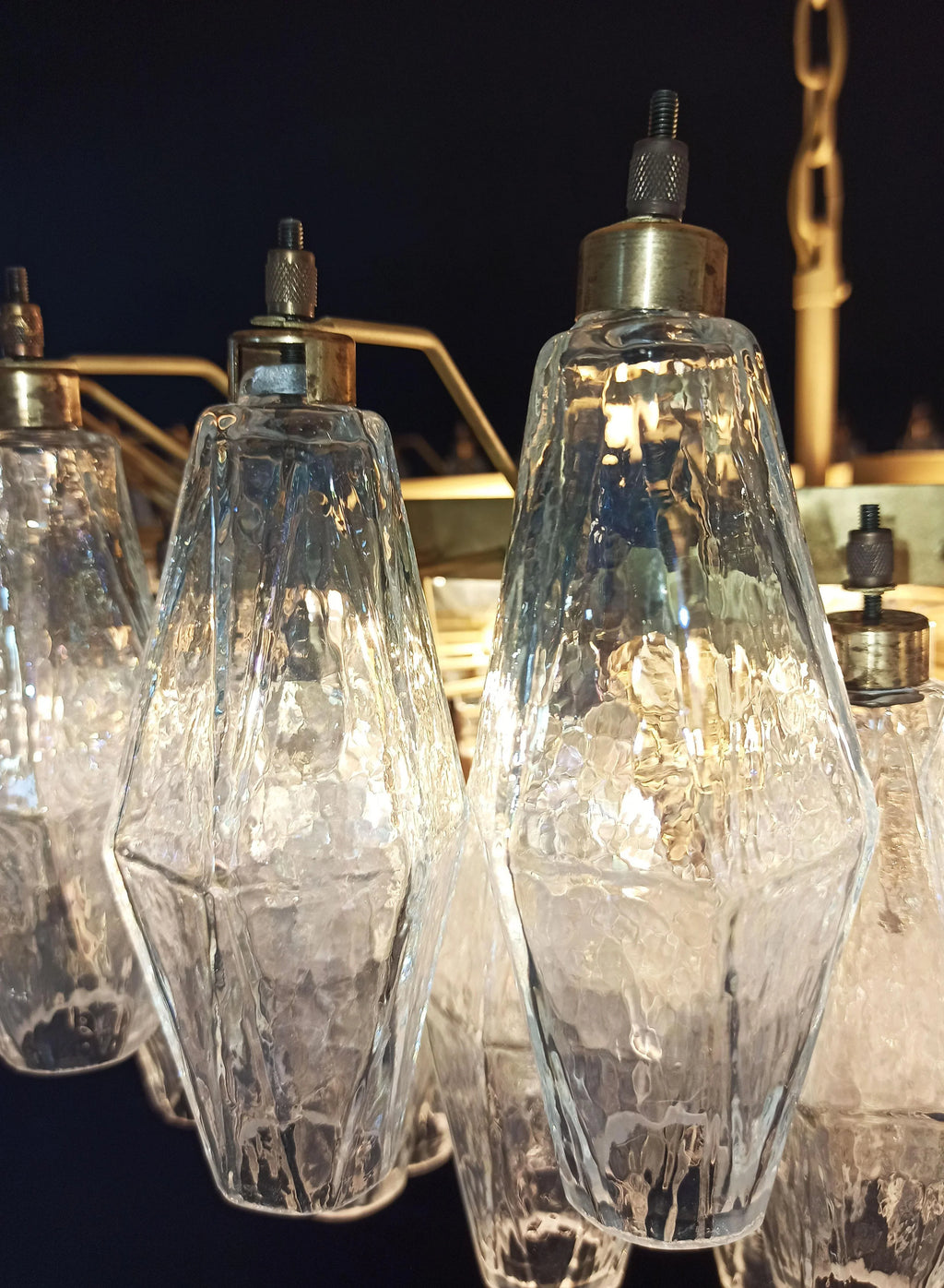 Murano Poliedri Faceted Transparent Glass Chandelier product image