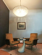 Murano Poliedri Faceted Transparent Glass Chandelier product image