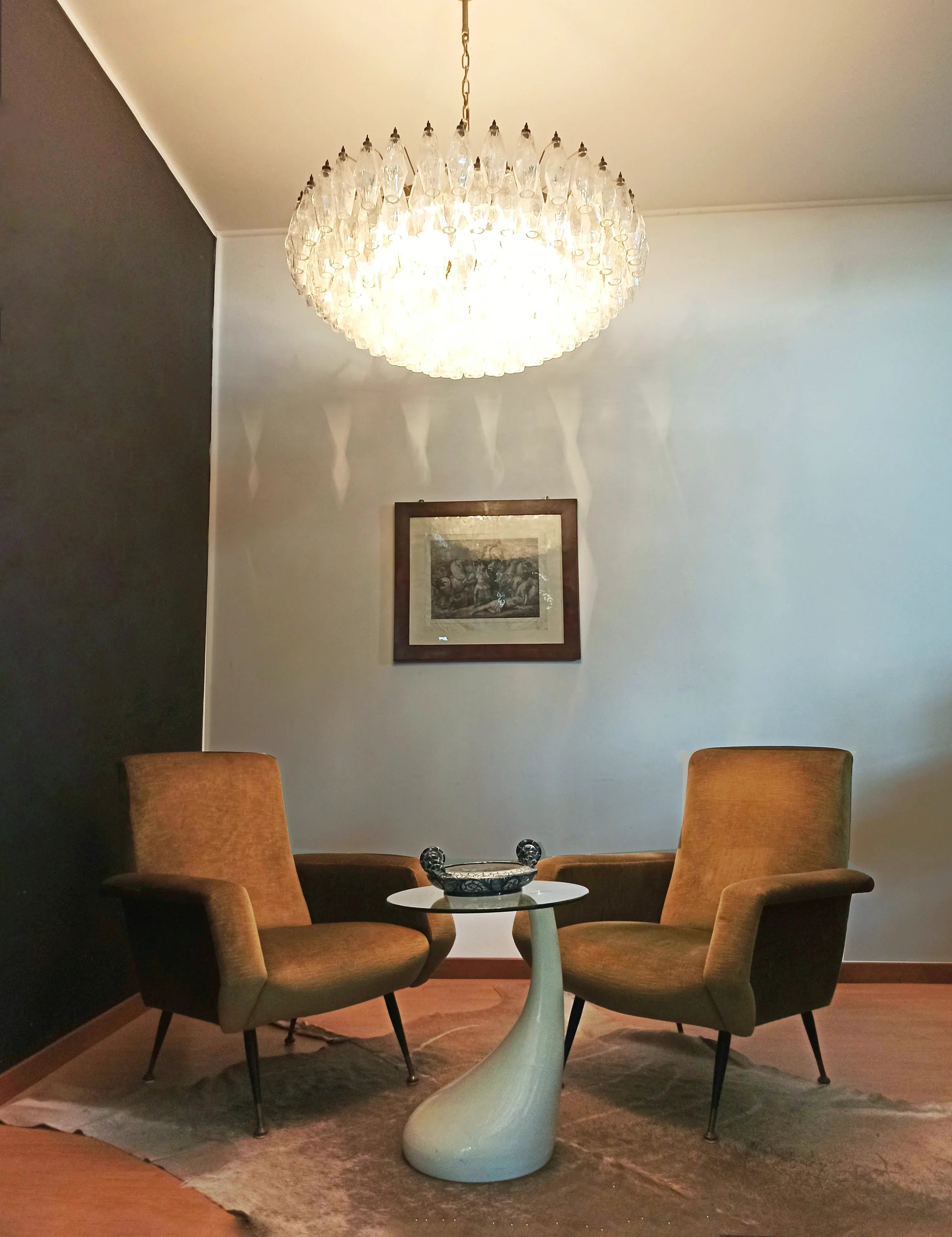 Murano Poliedri Faceted Transparent Glass Chandelier product image