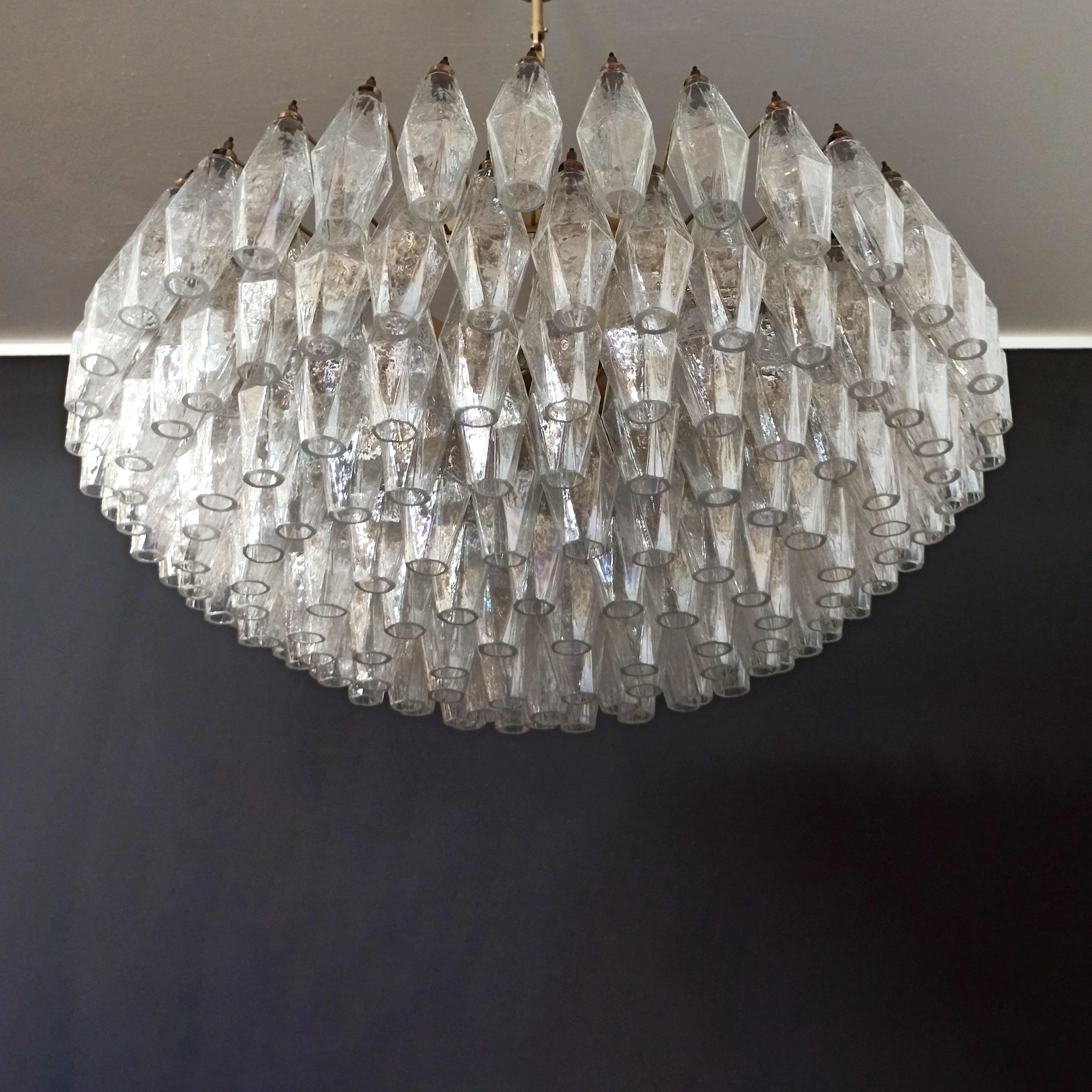 Murano Poliedri Faceted Transparent Glass Chandelier product image