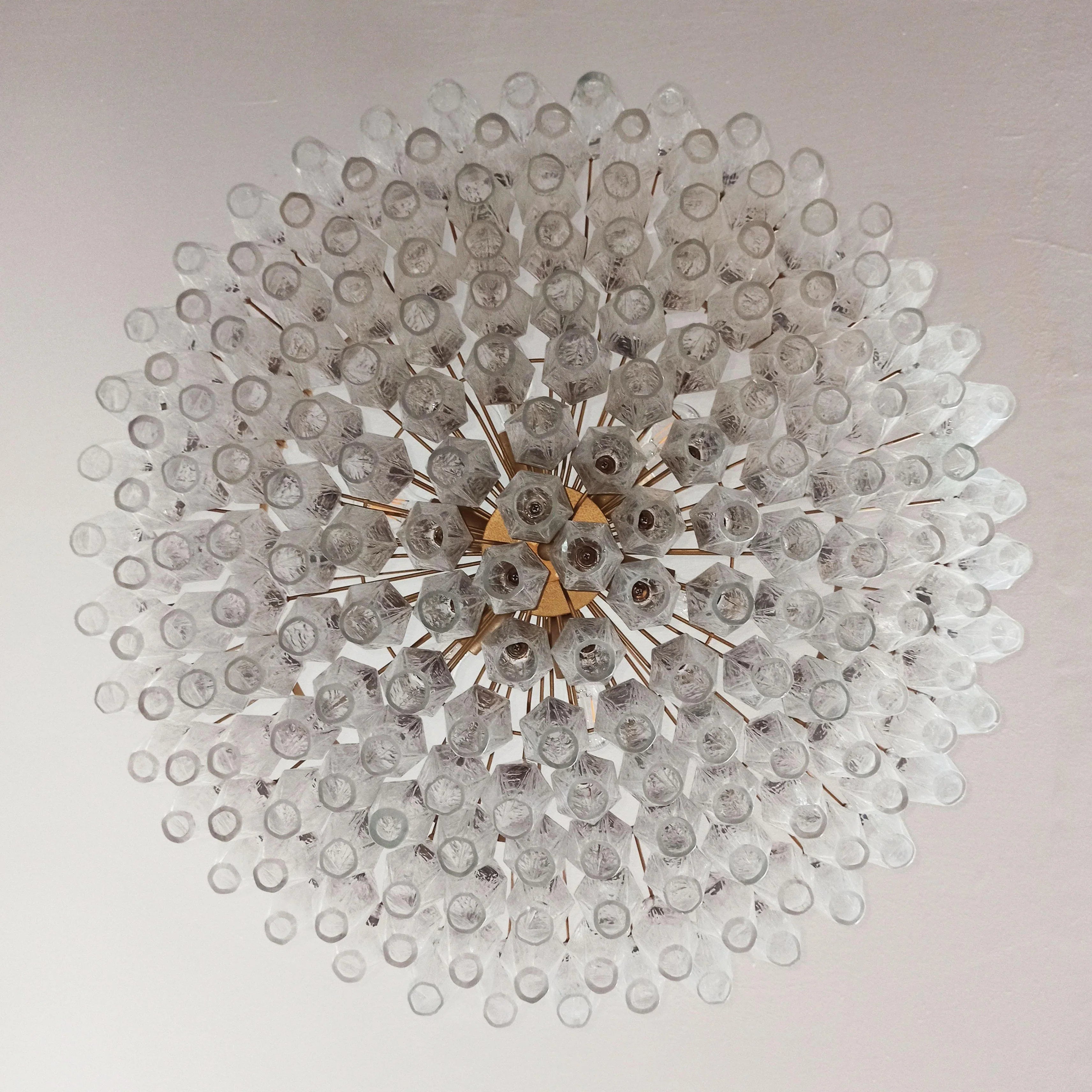 Murano Poliedri Faceted Transparent Glass Chandelier product image