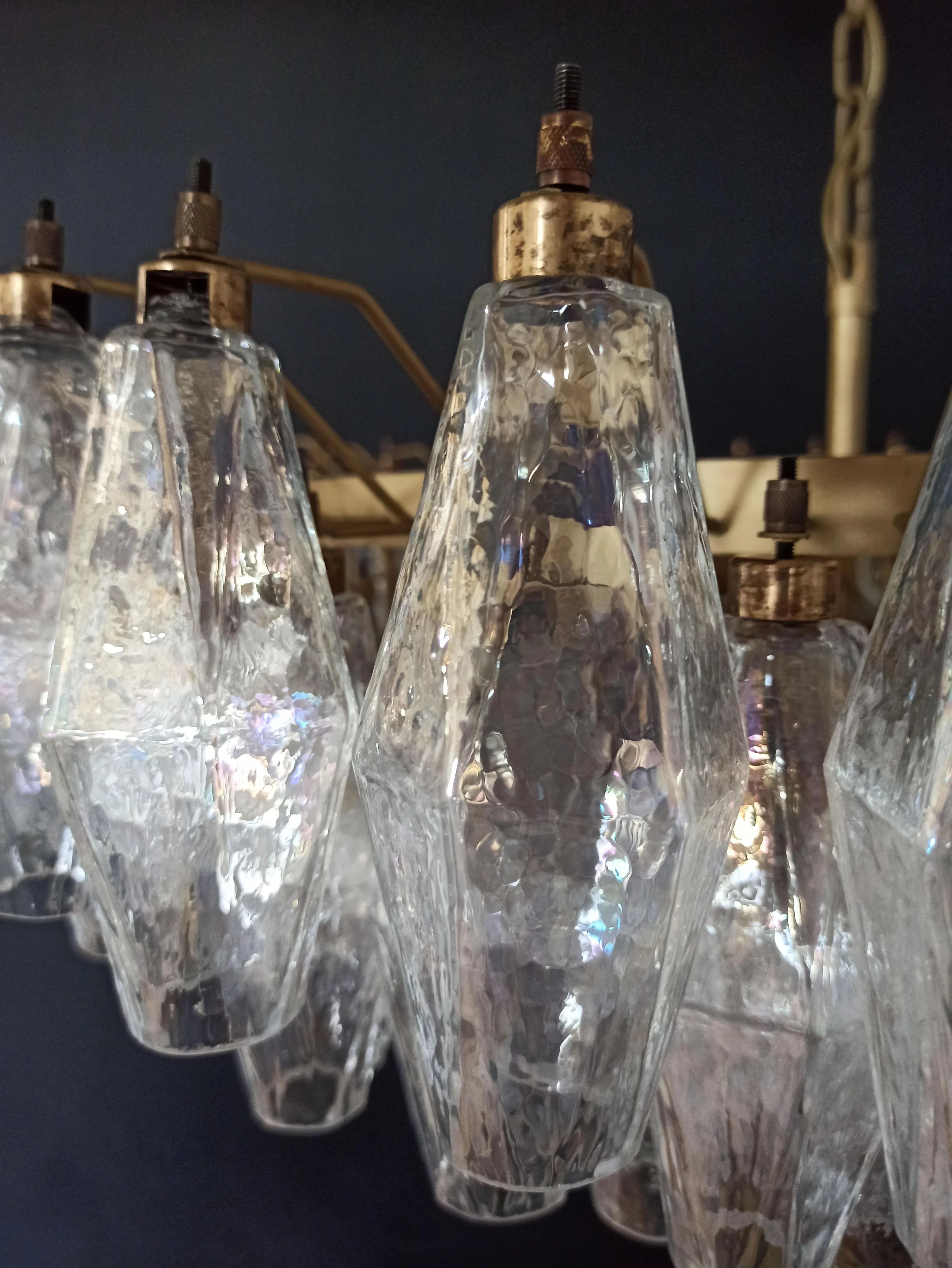 Murano Poliedri Faceted Transparent Glass Chandelier product image
