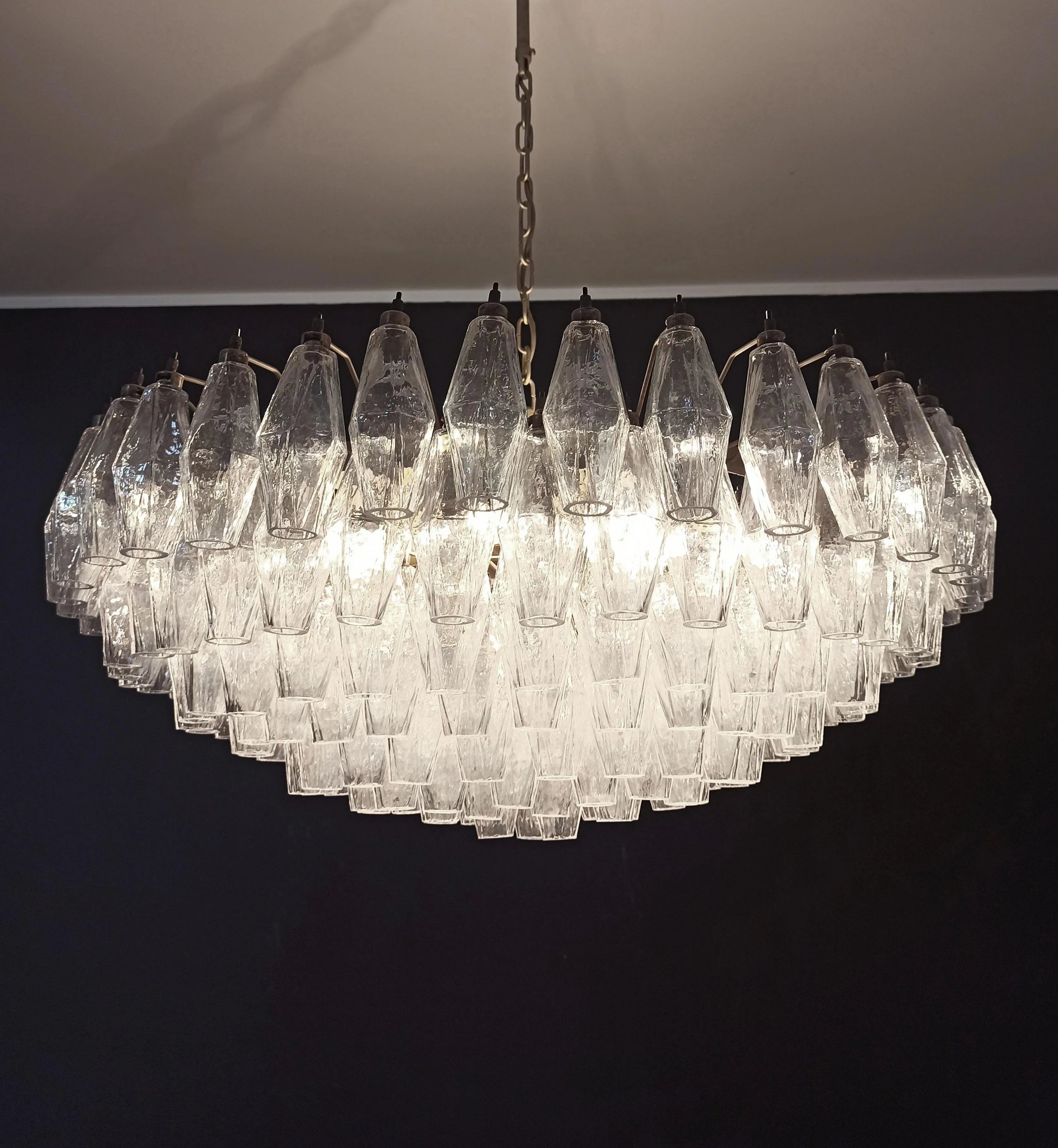 Murano Poliedri Faceted Transparent Glass Chandelier product image