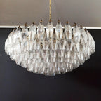 Murano Poliedri Faceted Transparent Glass Chandelier product image