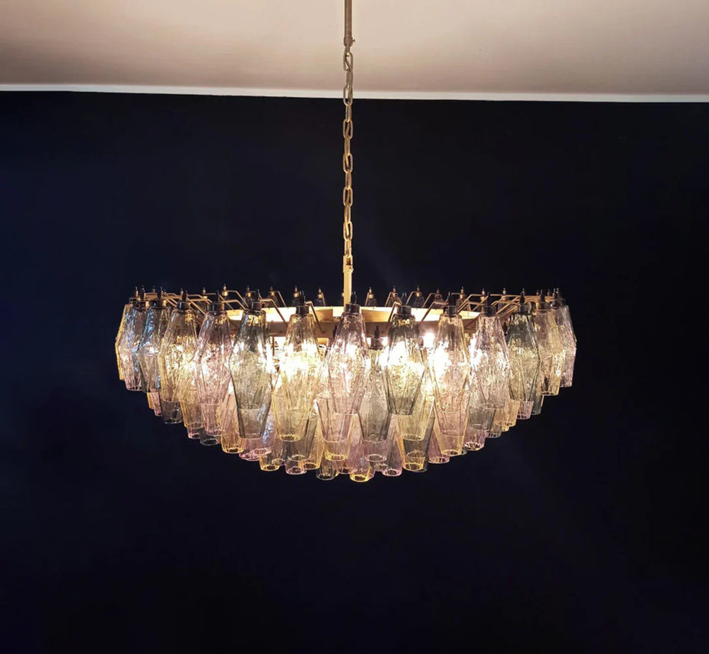 Murano Poliedri Faceted Multicolor Glass Chandelier product image