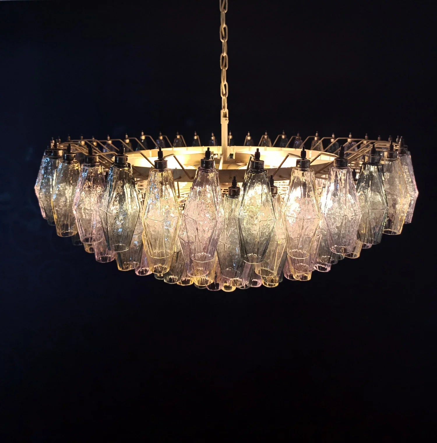 Murano Poliedri Faceted Multicolor Glass Chandelier product image