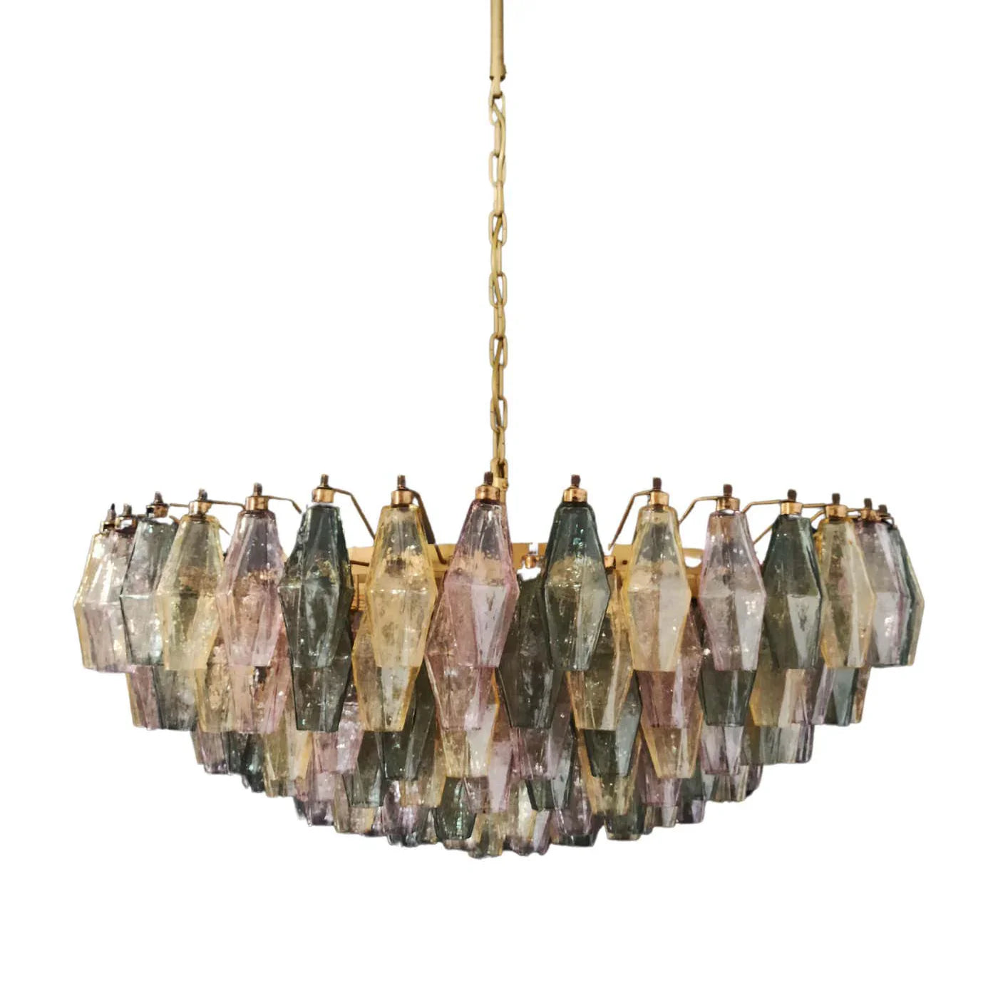 Murano Poliedri Faceted Multicolor Glass Chandelier product image