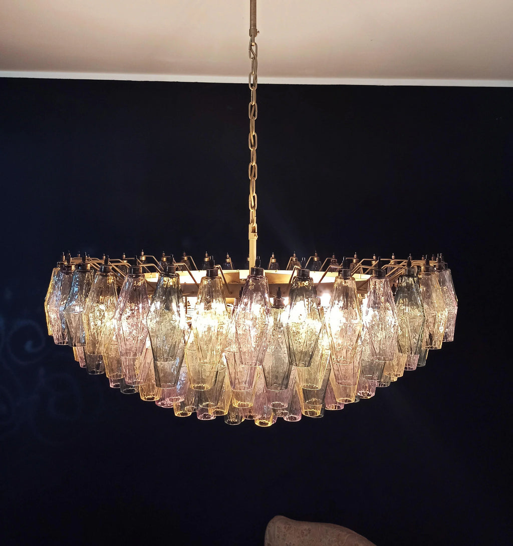 Murano Poliedri Faceted Multicolor Glass Chandelier product image