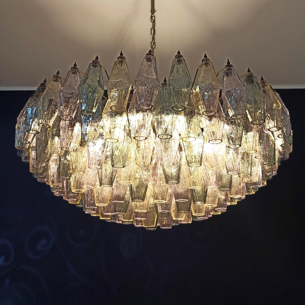 Murano Poliedri Faceted Multicolor Glass Chandelier product image