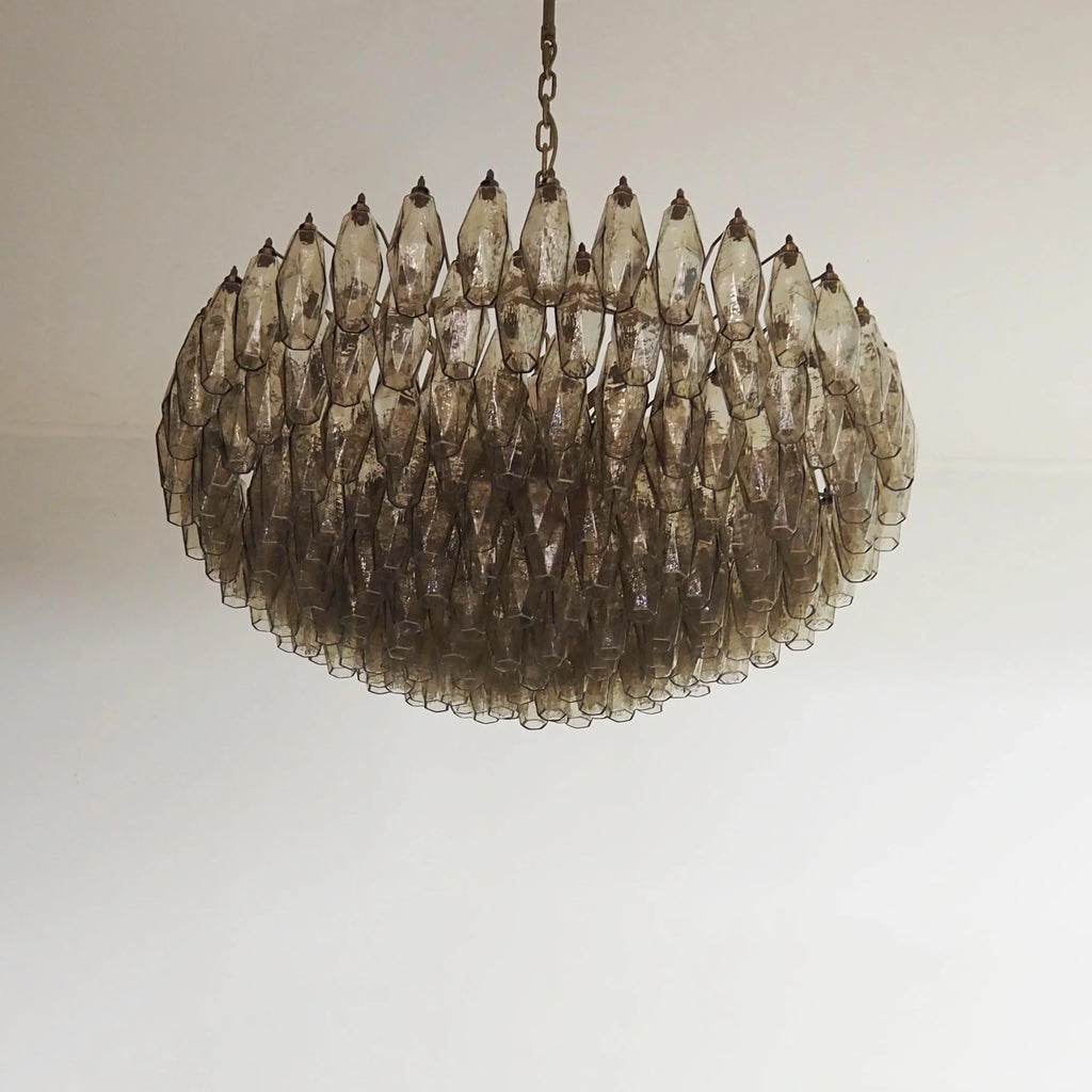 Murano Poliedri Faceted Smoked Glass Chandelier product image
