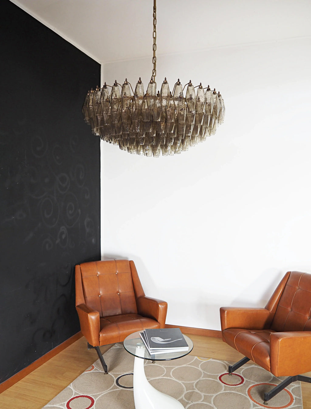Murano Poliedri Faceted Smoked Glass Chandelier product image