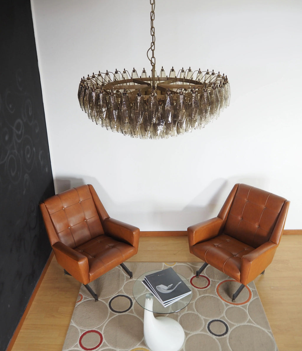 Murano Poliedri Faceted Smoked Glass Chandelier product image