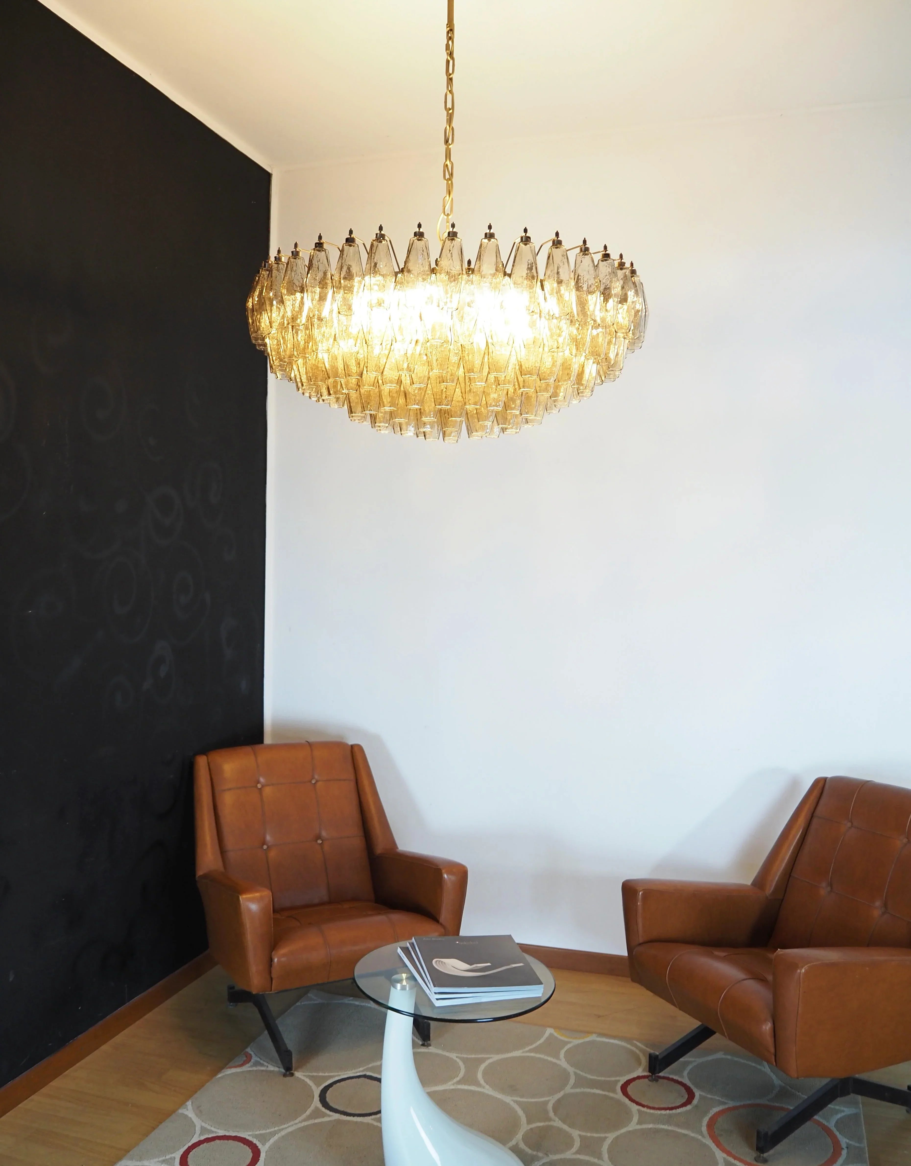 Murano Poliedri Faceted Smoked Glass Chandelier product image