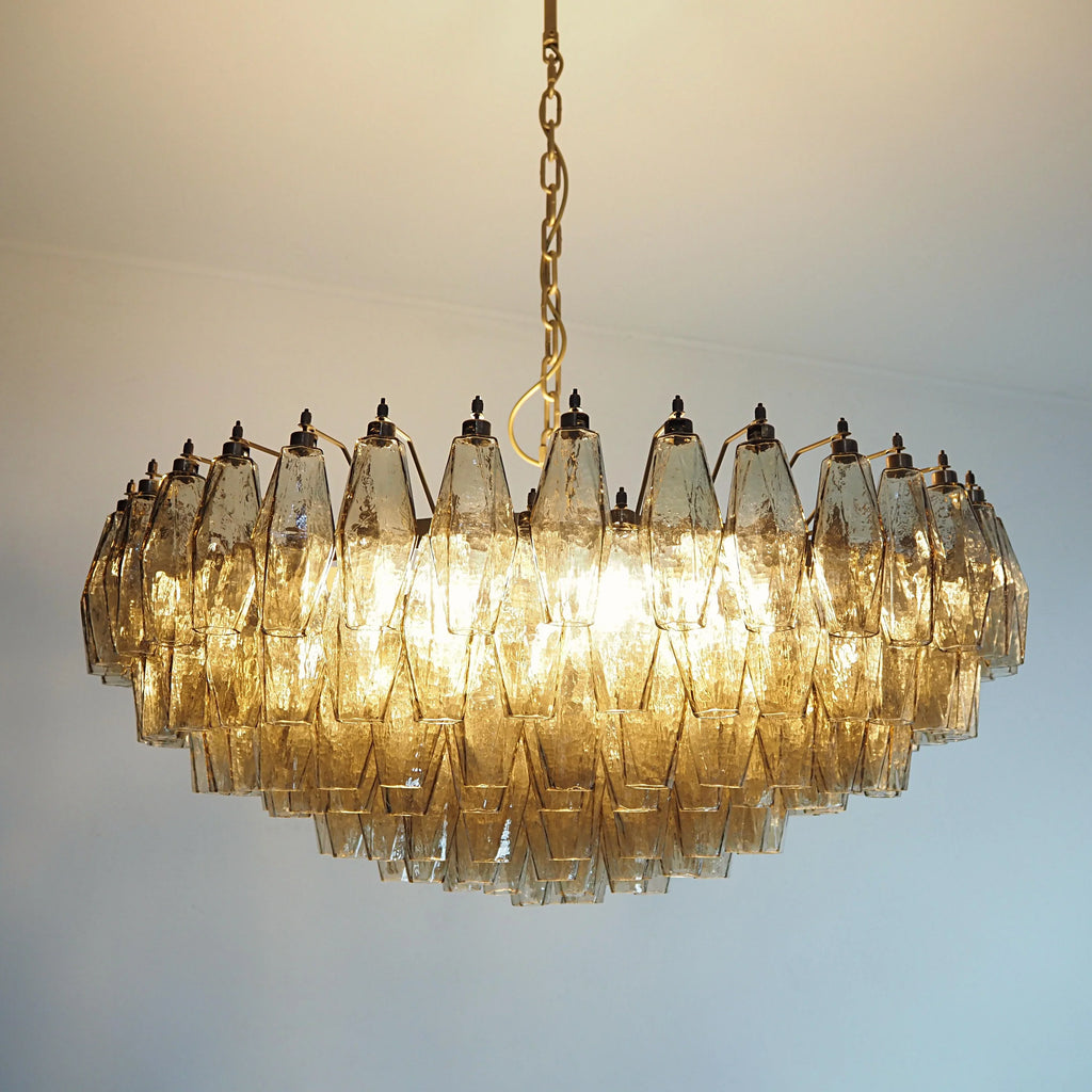 Murano Poliedri Faceted Smoked Glass Chandelier product image
