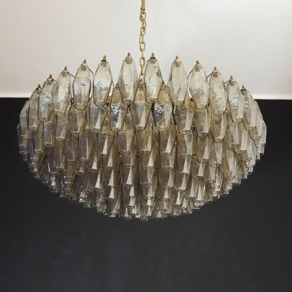 Murano Poliedri Faceted Smoked Glass Chandelier product image