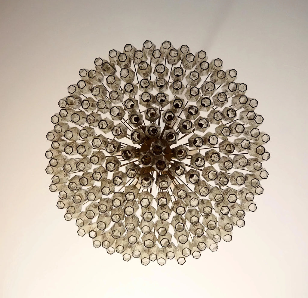 Murano Poliedri Faceted Smoked Glass Chandelier product image