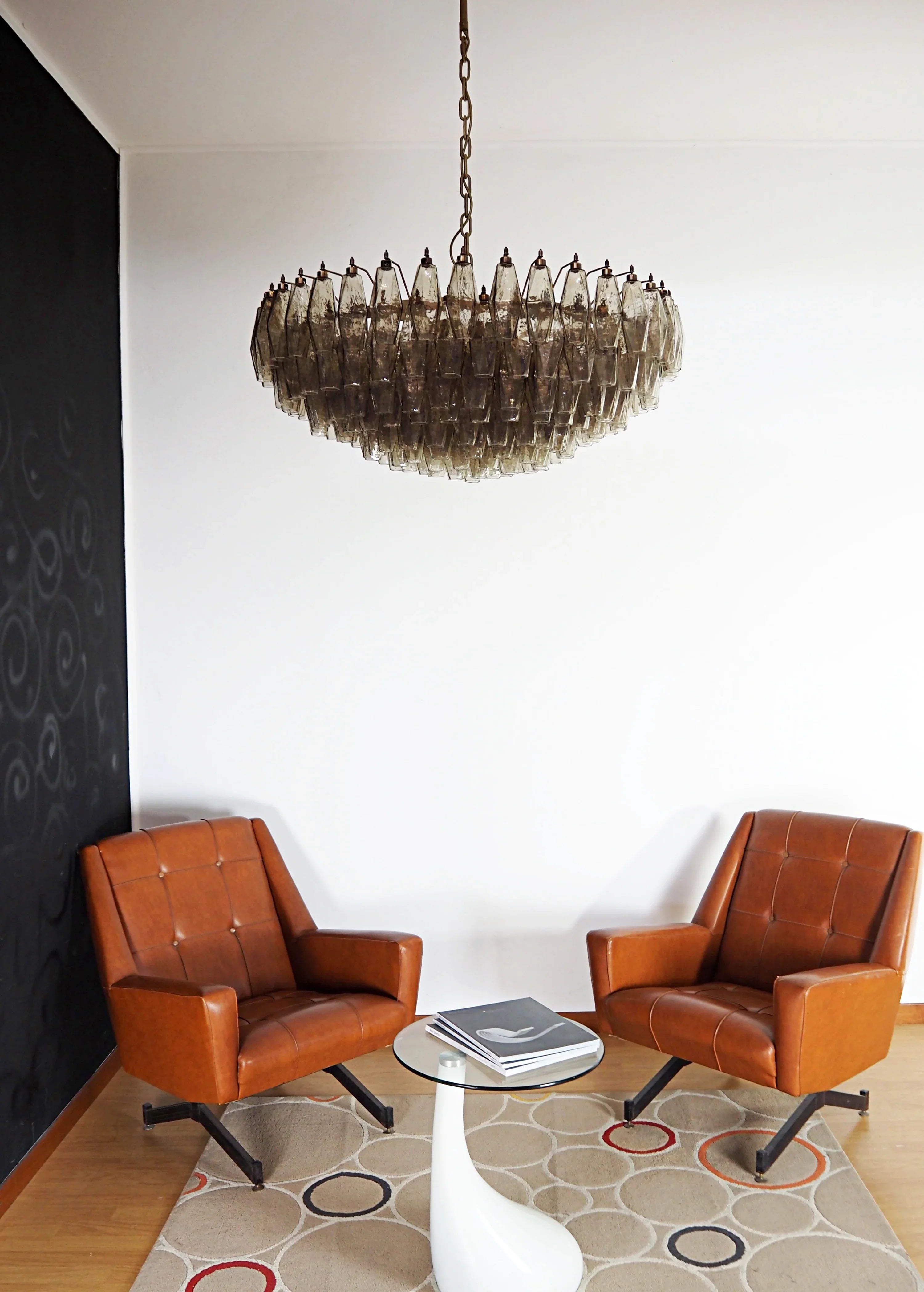Murano Poliedri Faceted Smoked Glass Chandelier product image