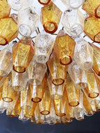 Murano Poliedri Faceted Transparent Amber Glass Chandelier product image