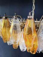 Murano Poliedri Faceted Transparent Amber Glass Chandelier product image