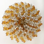 Murano Poliedri Faceted Transparent Amber Glass Chandelier product image