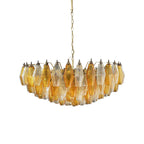 Murano Poliedri Faceted Transparent Amber Glass Chandelier product image