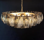 Murano Poliedri Faceted Transparent Smoked Glass Chandelier product image