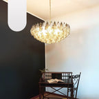 Murano Poliedri Faceted Transparent Smoked Glass Chandelier product image