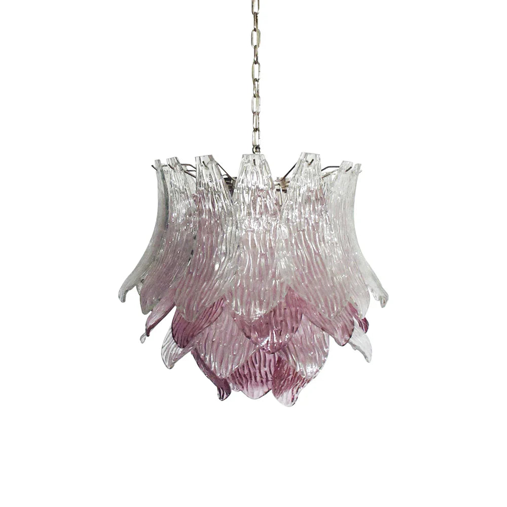 Vintage Murano Transparent Amethyst Glass Chandelier by Bling Lighting Studio