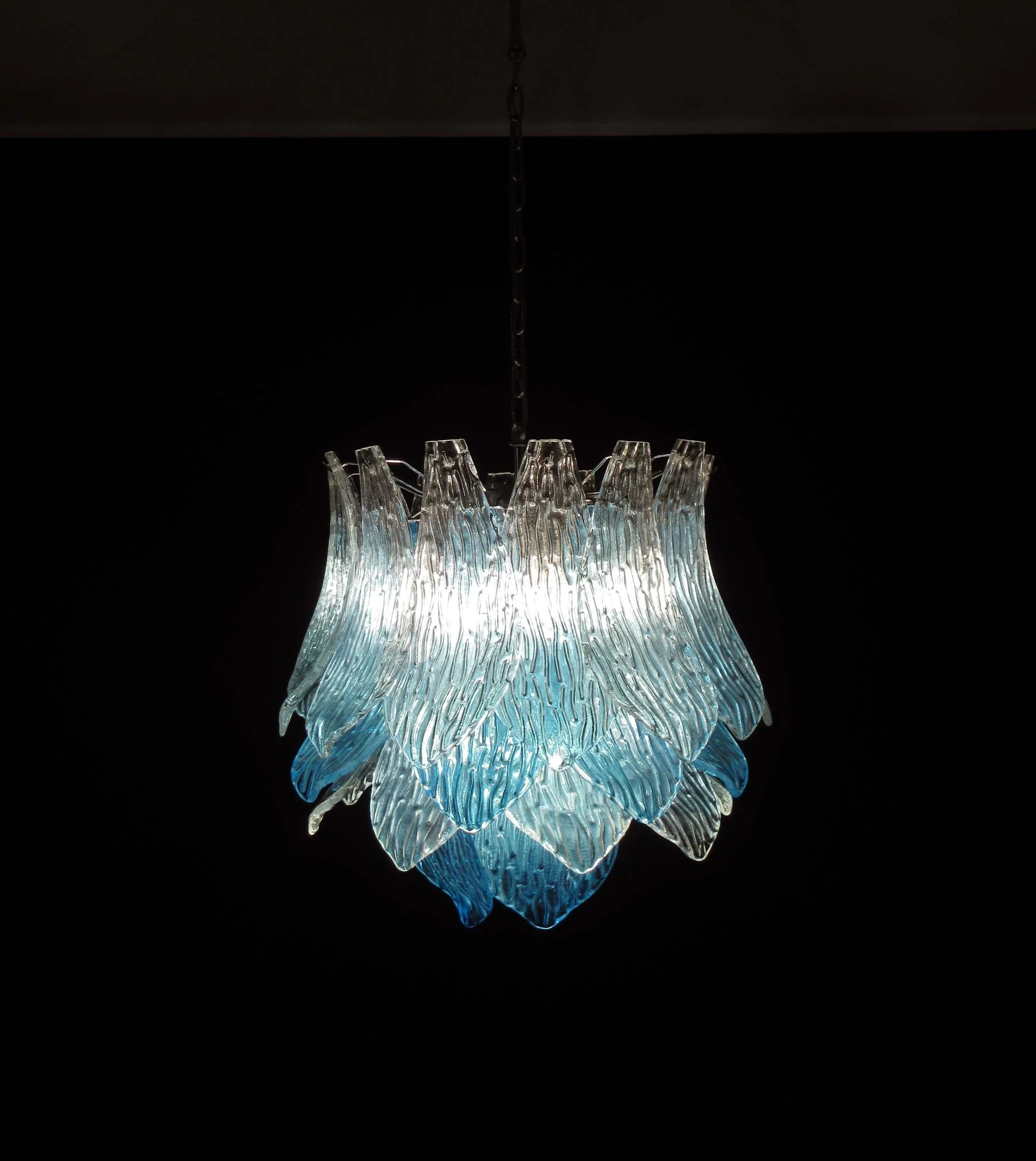 Vintage Murano Transparent Blue Glass Chandelier product image