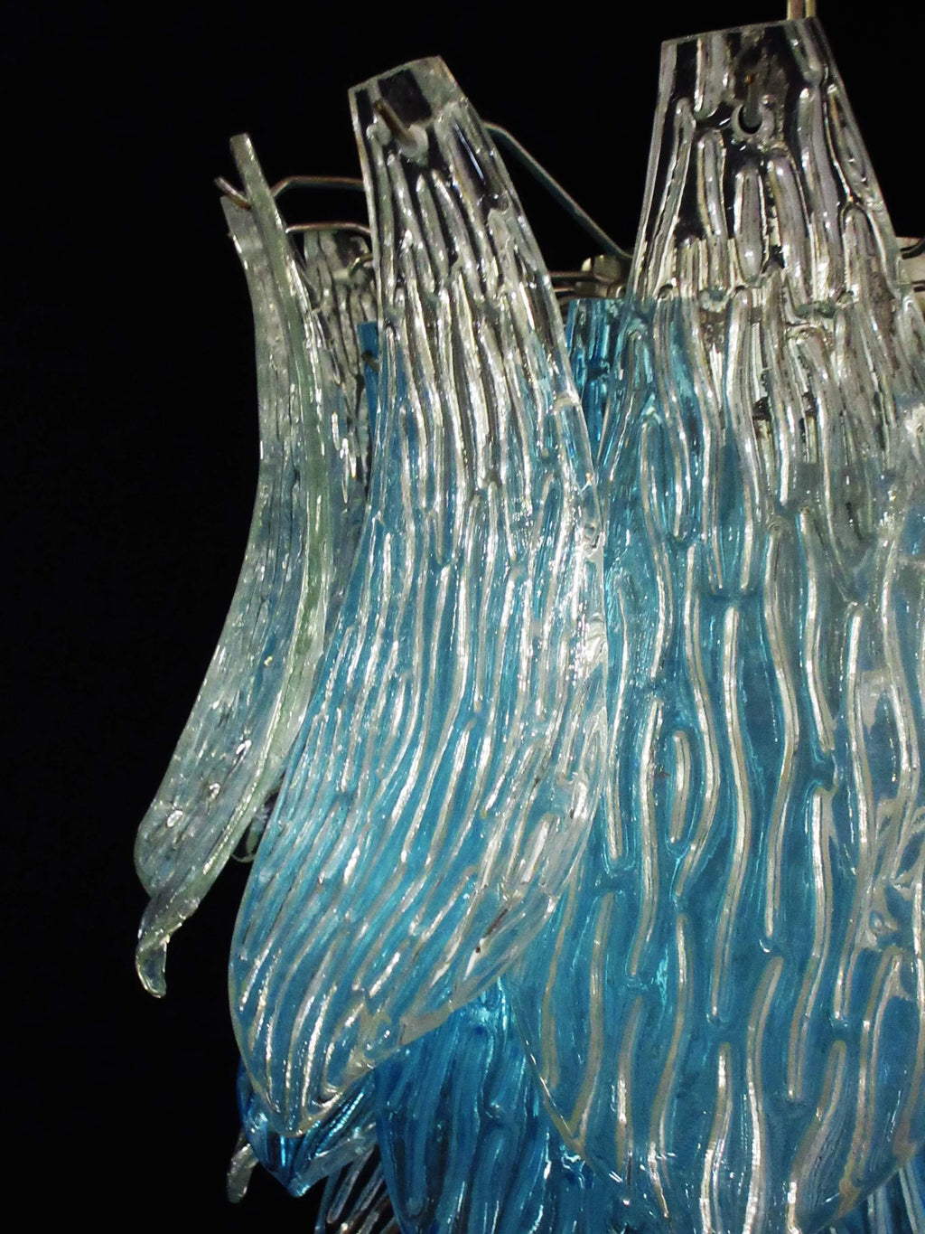 Vintage Murano Transparent Blue Glass Chandelier product image