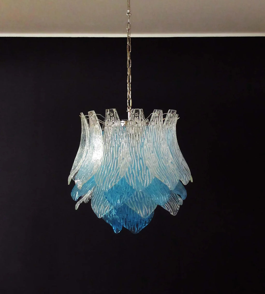 Vintage Murano Transparent Blue Glass Chandelier product image