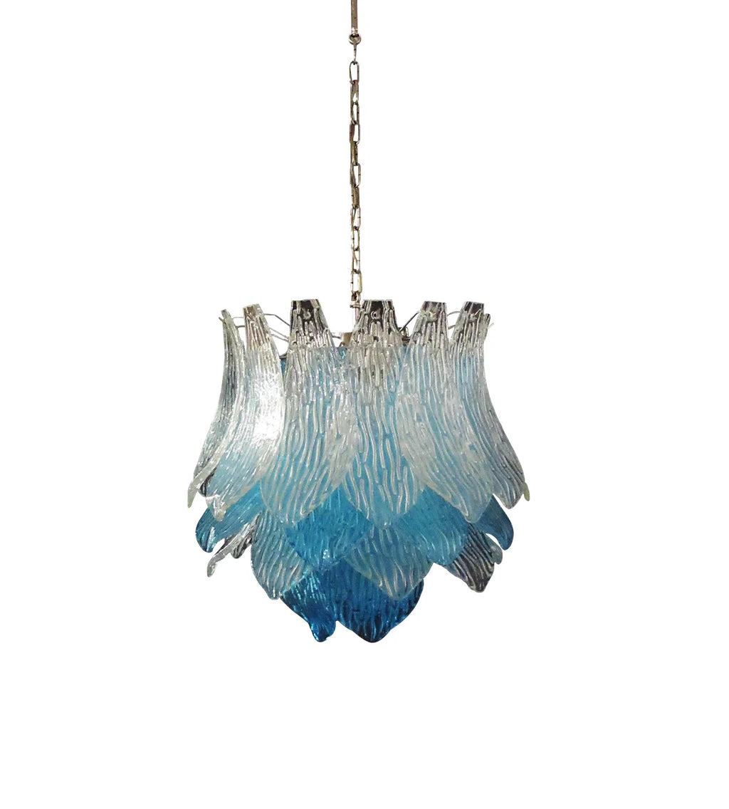 Vintage Murano Transparent Blue Glass Chandelier product image