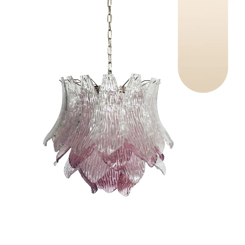 Vintage Murano Transparent Amethyst Glass Chandelier product image