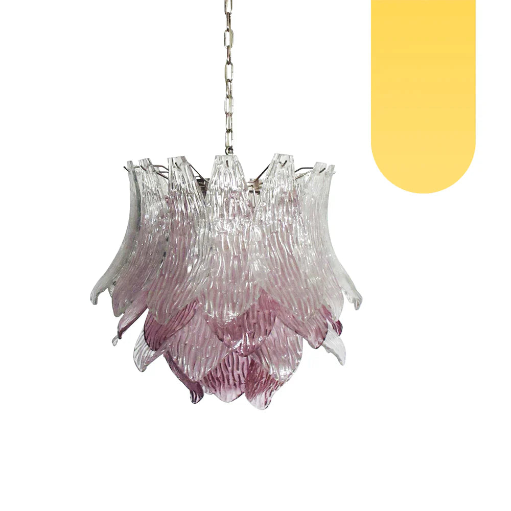 Vintage Murano Transparent Amethyst Glass Chandelier product image