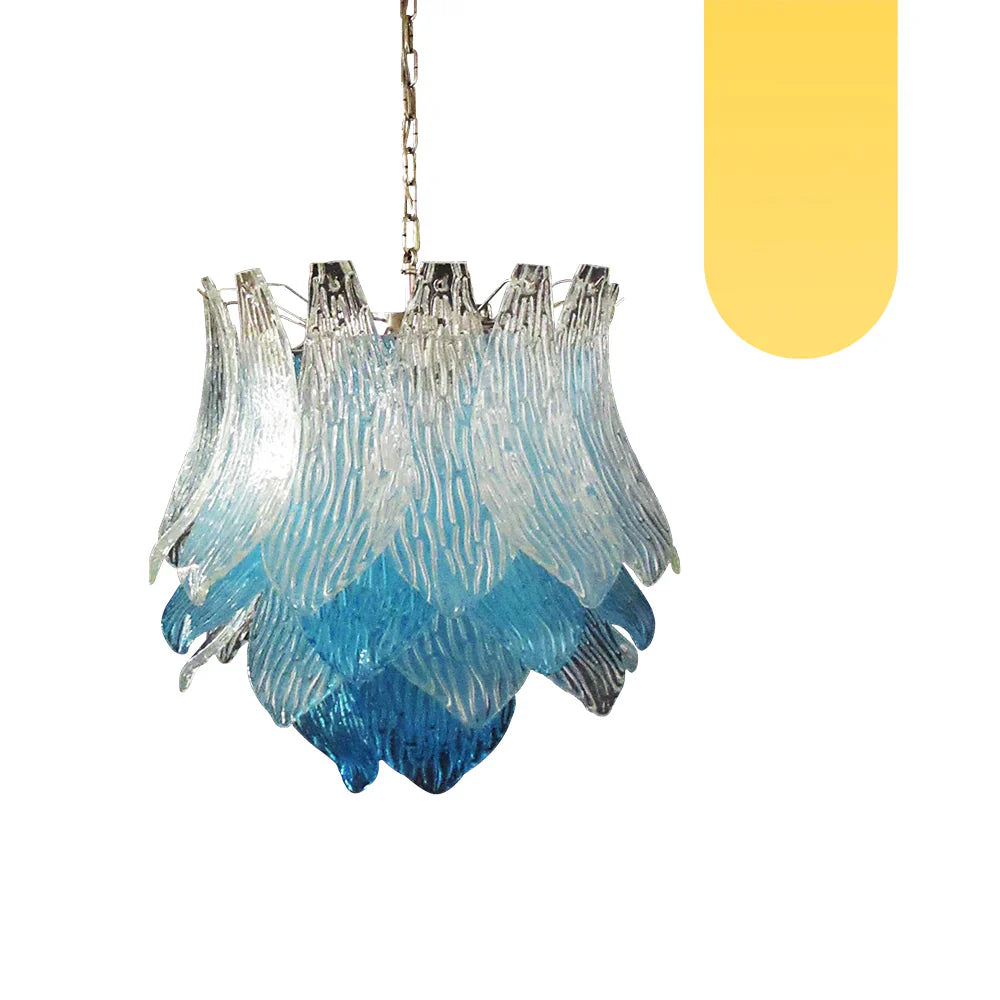 Vintage Murano Transparent Blue Glass Chandelier product image