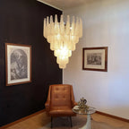 Vintage Transparent Murano Glass Petals Drop Chandelier material and finish detail