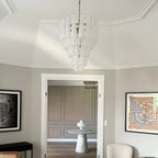 Vintage Transparent Murano Glass Petals Drop Chandelier product image