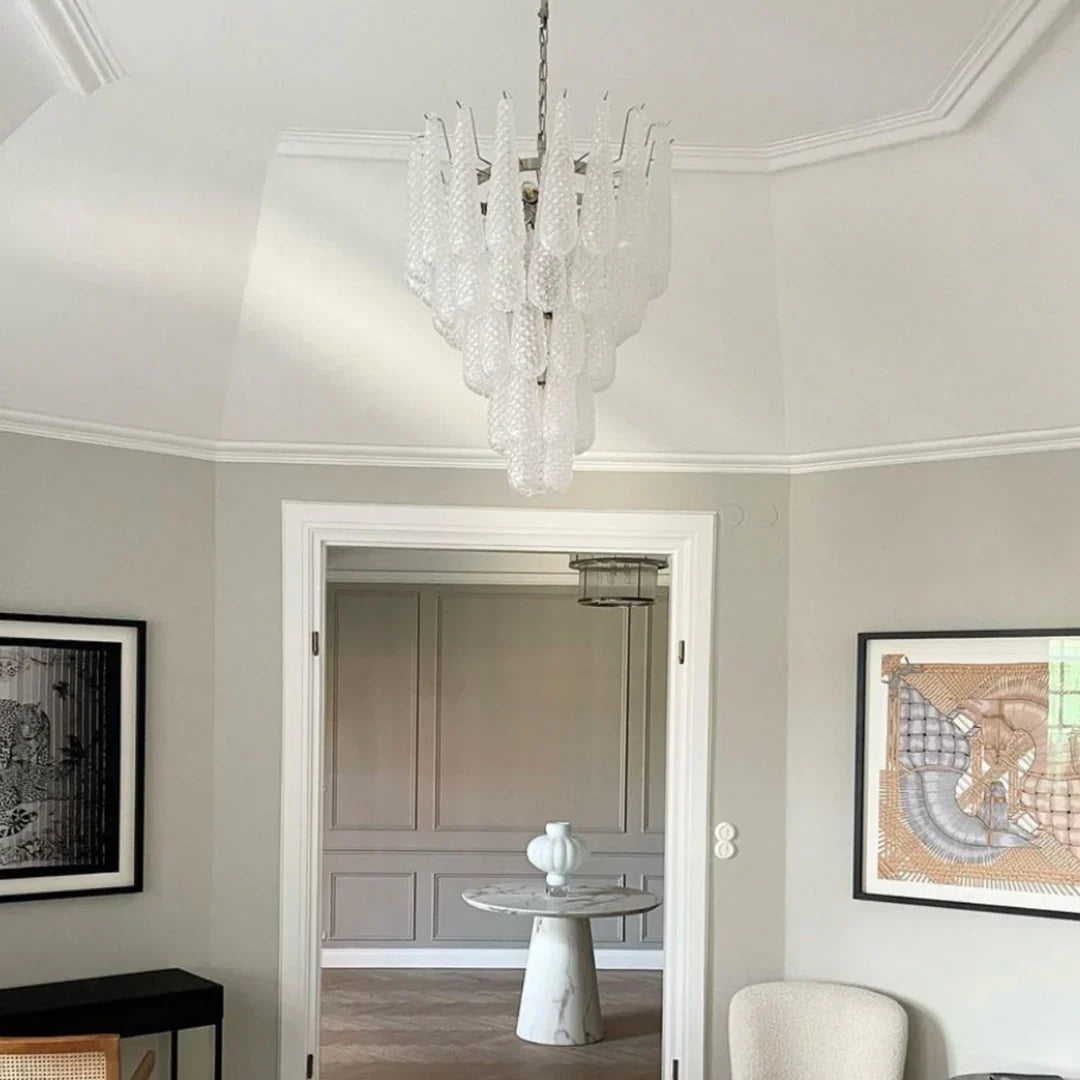 Vintage Transparent Murano Glass Petals Drop Chandelier product image